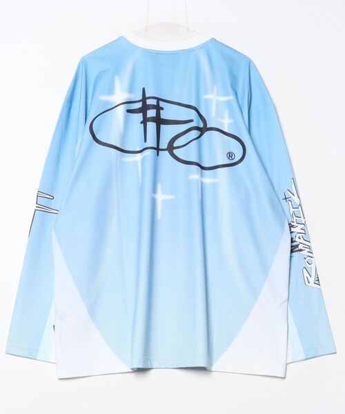 ROMANTIC CROWN(ロマンティッククラウン)の「A'GEM/9 × .kom 『ROMANTIC CROWN/ロマンティック クラウン』NEW ROMANTIC SPORTS JERSEY /ニューロマンティックスポーツジャージ(Tシャツ/カットソー・レディース・ライトブルー/チャコールグレー・L/XL/M)」の21枚目の写真