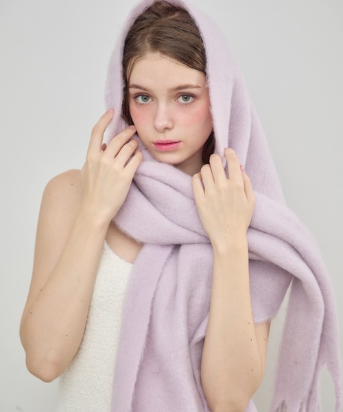 TITTY&CO.（ティティーアンドコー）の「ボリュームホイップマフラー（ストール/ショール・レディース・ホワイト/ピンク/パープル・FREE）」の5枚目の写真