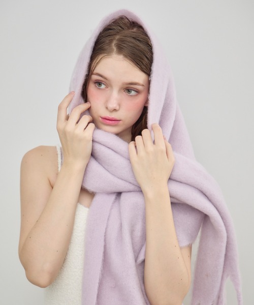 TITTY&CO.（ティティーアンドコー）の「ボリュームホイップマフラー（ストール/ショール・レディース・ホワイト/ピンク/パープル・FREE）」の6枚目の写真