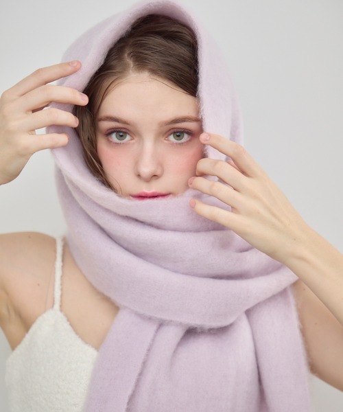 TITTY&CO.（ティティーアンドコー）の「ボリュームホイップマフラー（ストール/ショール・レディース・ホワイト/ピンク/パープル・FREE）」の7枚目の写真