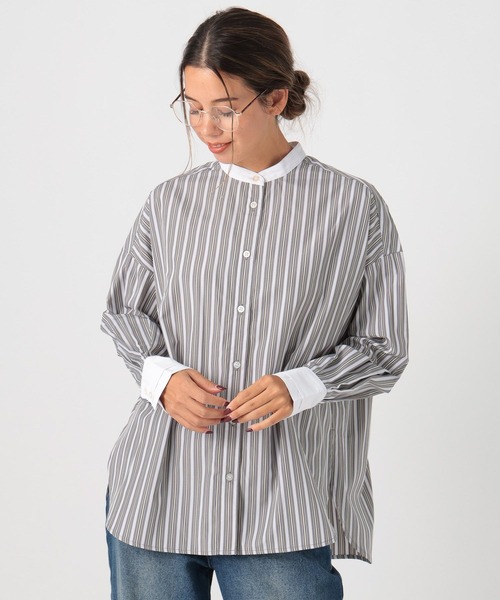 バンドカラーストライプシャツ（シャツ/ブラウス）｜BAYFLOW（ベイフロー）