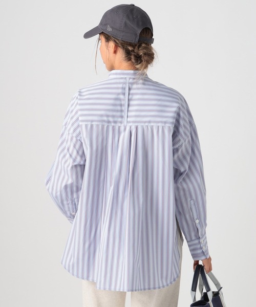 BAYFLOW（ベイフロー）の「バンドカラーストライプシャツ（シャツ/ブラウス・レディース・ピンク/グレー/ライトブルー・FREE）」の16枚目の写真