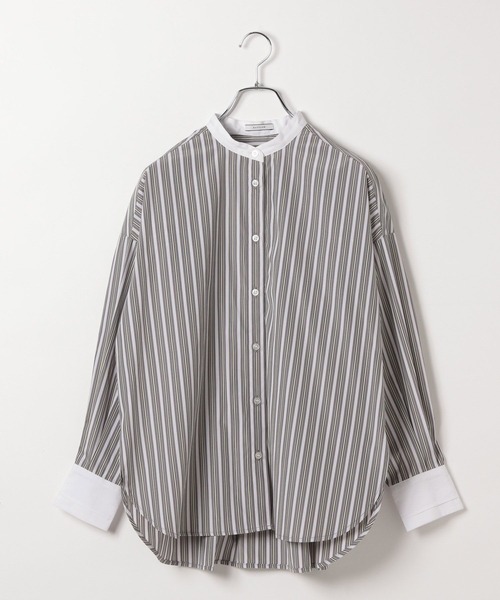 BAYFLOW（ベイフロー）の「バンドカラーストライプシャツ（シャツ/ブラウス・レディース・ピンク/グレー/ライトブルー・FREE）」の17枚目の写真