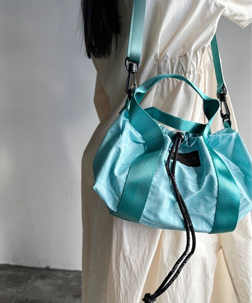 PENDLETON（ペンドルトン）の「ST:PENDLETON ペンドルトンRIPSTOP DRAW BOSTON　リップストップ ドロー ボストンバッグ（ショルダーバッグ・レディース・オフホワイト/ターコイズブルー/ブラック・FREE）」の3枚目の写真