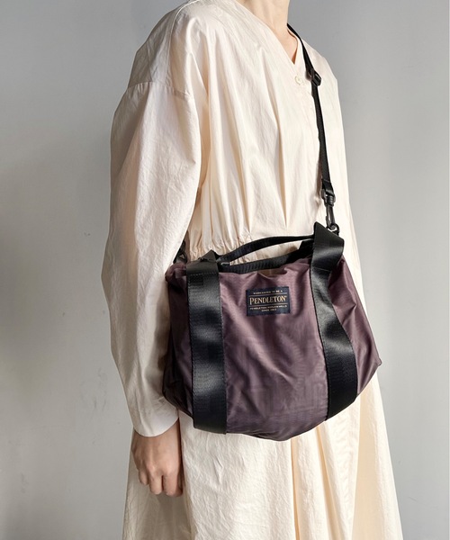 PENDLETON（ペンドルトン）の「ST:PENDLETON ペンドルトンRIPSTOP DRAW BOSTON　リップストップ ドロー ボストンバッグ（ショルダーバッグ・レディース・オフホワイト/ターコイズブルー/ブラック・FREE）」の7枚目の写真