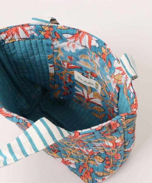 チチカカ（チチカカ）の「ブロックプリントキルトミニトートバッグ【WEB限定】（トートバッグ・レディース・ブルー/ターコイズブルー/イエロー/ピンク・FREE）」の16枚目の写真