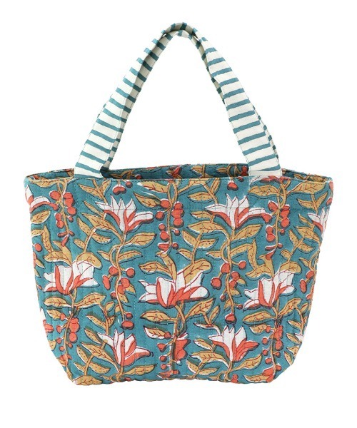 チチカカ（チチカカ）の「ブロックプリントキルトミニトートバッグ【WEB限定】（トートバッグ・レディース・ブルー/ターコイズブルー/イエロー/ピンク・FREE）」の2枚目の写真