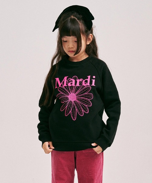 Mardi Mercredi（マルディメクルディ）の「KIDS SWEATSHIRT FLOWERMARDI（スウェット・キッズ・ブラック/レッド/ホワイト/ネイビー/オートミール・100cm/110cm/120cm/130cm）」の13枚目の写真