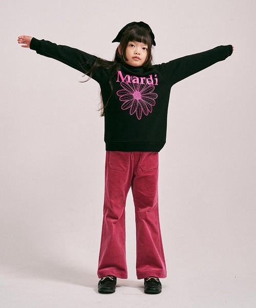 Mardi Mercredi（マルディメクルディ）の「KIDS SWEATSHIRT FLOWERMARDI（スウェット・キッズ・ブラック/レッド/ホワイト/ネイビー/オートミール・100cm/110cm/120cm/130cm）」の14枚目の写真