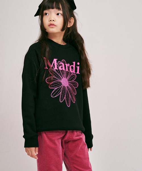 Mardi Mercredi（マルディメクルディ）の「KIDS SWEATSHIRT FLOWERMARDI（スウェット・キッズ・ブラック/レッド/ホワイト/ネイビー/オートミール・100cm/110cm/120cm/130cm）」の15枚目の写真