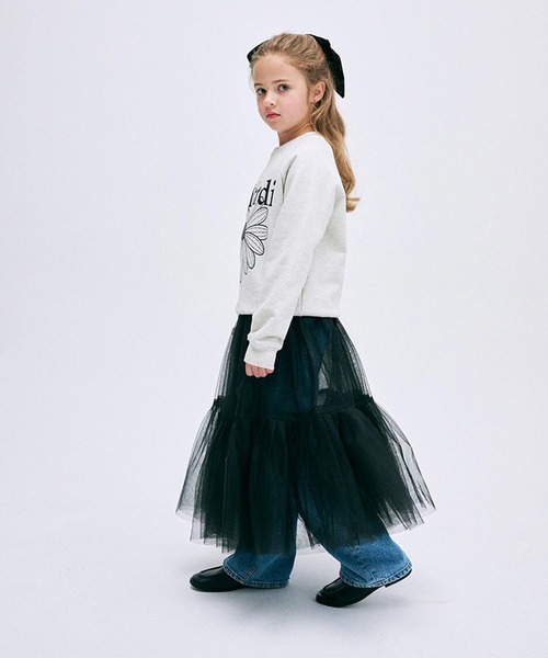 Mardi Mercredi（マルディメクルディ）の「KIDS SWEATSHIRT FLOWERMARDI（スウェット・キッズ・ブラック/レッド/ホワイト/ネイビー/オートミール・100cm/110cm/120cm/130cm）」の20枚目の写真