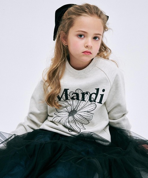 Mardi Mercredi（マルディメクルディ）の「KIDS SWEATSHIRT FLOWERMARDI（スウェット・キッズ・ブラック/レッド/ホワイト/ネイビー/オートミール・100cm/110cm/120cm/130cm）」の21枚目の写真