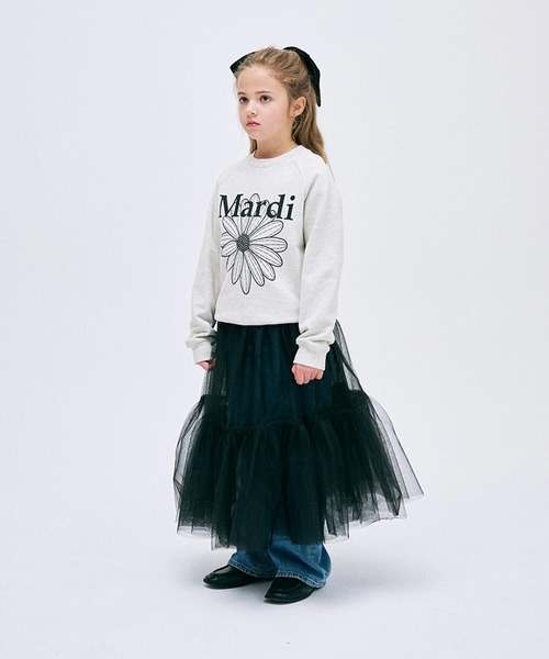 Mardi Mercredi（マルディメクルディ）の「KIDS SWEATSHIRT FLOWERMARDI（スウェット・キッズ・ブラック/レッド/ホワイト/ネイビー/オートミール・100cm/110cm/120cm/130cm）」の22枚目の写真