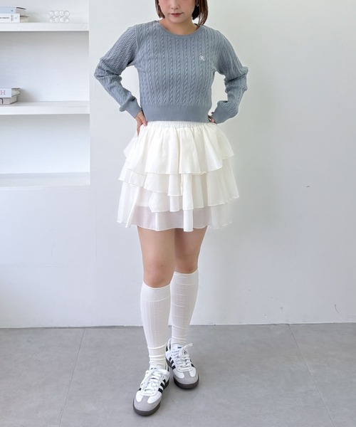 archives（アルシーヴ）の「ラッフルフリルティアードミニスカート（スカート・レディース・オフホワイト/アイボリー/ブラック・MEDIUM）」の17枚目の写真