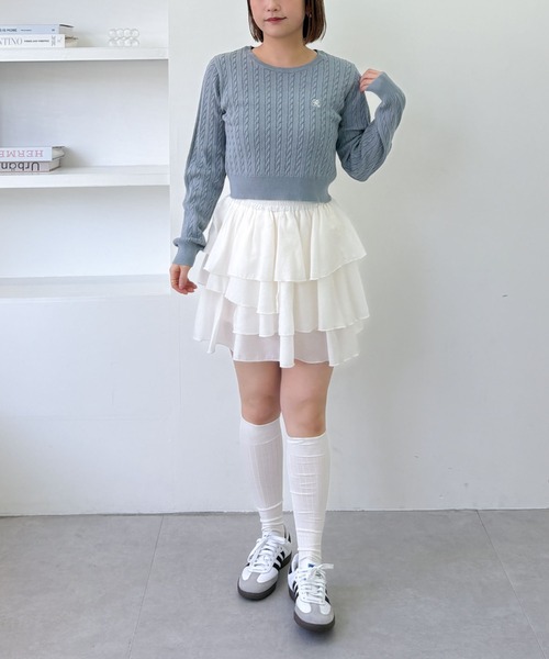 archives（アルシーヴ）の「ラッフルフリルティアードミニスカート（スカート・レディース・オフホワイト/アイボリー/ブラック・MEDIUM）」の16枚目の写真