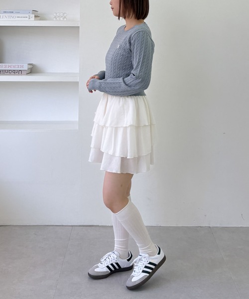 archives（アルシーヴ）の「ラッフルフリルティアードミニスカート（スカート・レディース・オフホワイト/アイボリー/ブラック・MEDIUM）」の19枚目の写真