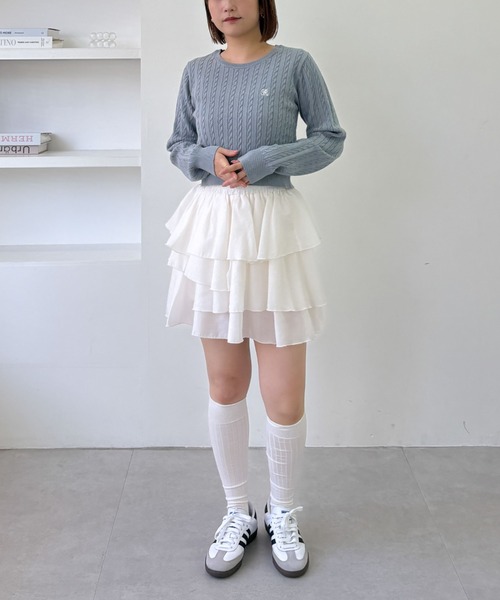 archives（アルシーヴ）の「ラッフルフリルティアードミニスカート（スカート・レディース・オフホワイト/アイボリー/ブラック・MEDIUM）」の18枚目の写真