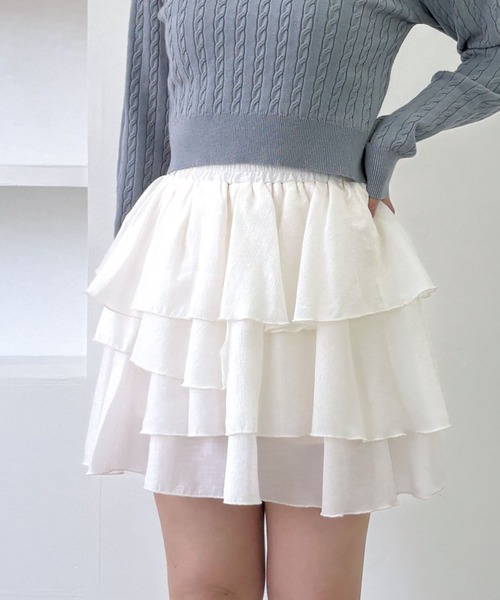 archives（アルシーヴ）の「ラッフルフリルティアードミニスカート（スカート・レディース・オフホワイト/アイボリー/ブラック・MEDIUM）」の11枚目の写真