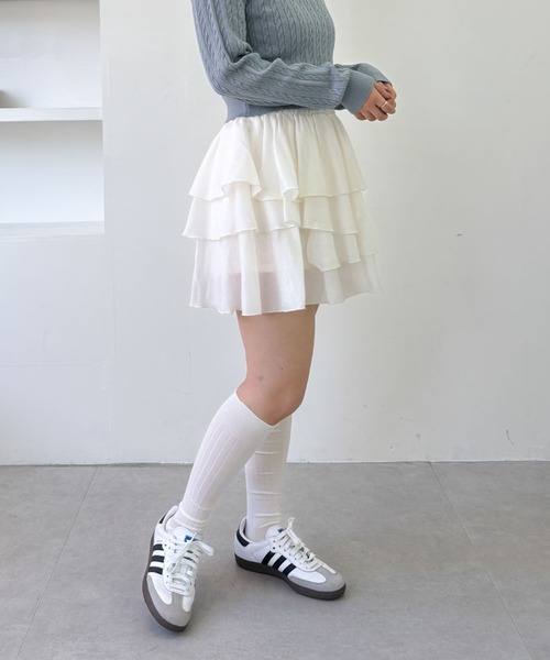archives（アルシーヴ）の「ラッフルフリルティアードミニスカート（スカート・レディース・オフホワイト/アイボリー/ブラック・MEDIUM）」の13枚目の写真