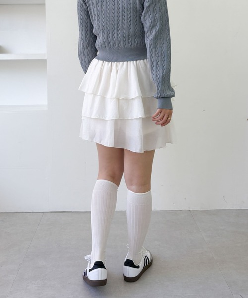 archives（アルシーヴ）の「ラッフルフリルティアードミニスカート（スカート・レディース・オフホワイト/アイボリー/ブラック・MEDIUM）」の15枚目の写真