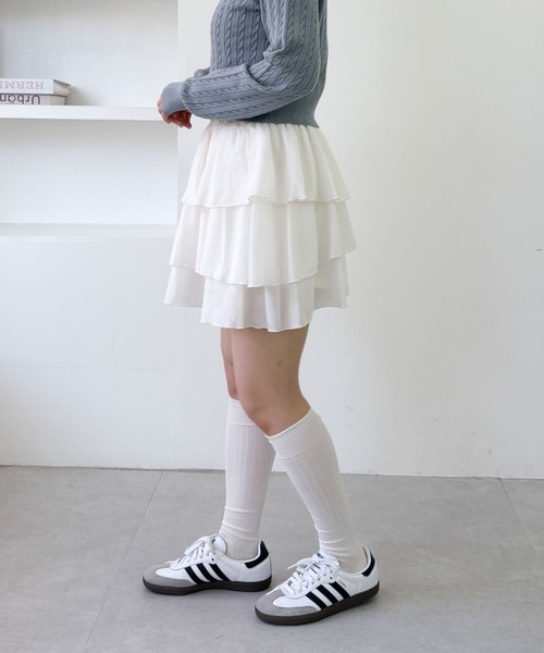 archives（アルシーヴ）の「ラッフルフリルティアードミニスカート（スカート・レディース・オフホワイト/アイボリー/ブラック・MEDIUM）」の14枚目の写真