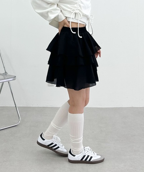 archives（アルシーヴ）の「ラッフルフリルティアードミニスカート（スカート・レディース・オフホワイト/アイボリー/ブラック・MEDIUM）」の6枚目の写真