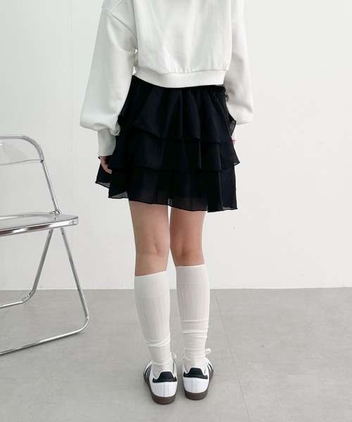 archives（アルシーヴ）の「ラッフルフリルティアードミニスカート（スカート・レディース・オフホワイト/アイボリー/ブラック・MEDIUM）」の7枚目の写真