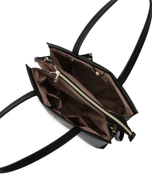 SHOO・LA・RUE（シューラルー）の「【軽量】スクエアトートバッグ（トートバッグ・レディース・ブラック/ライトベージュ/グレー・00）」の12枚目の写真