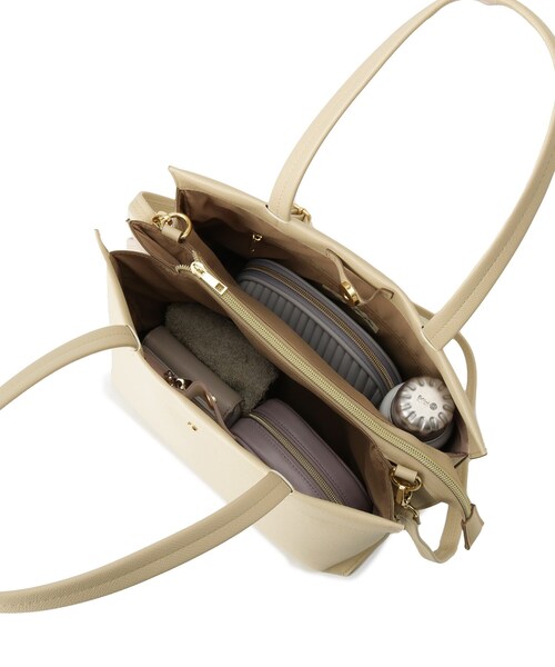 SHOO・LA・RUE（シューラルー）の「【軽量】スクエアトートバッグ（トートバッグ・レディース・ブラック/ライトベージュ/グレー・00）」の11枚目の写真