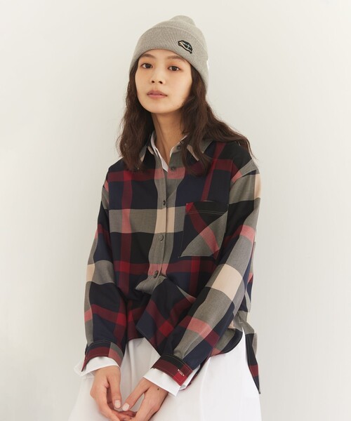 CB CRESTBRIDGE（シービークレストブリッジ）の「クレストブリッジチェックスタンダードシャツ（シャツ/ブラウス・レディース・ライトベージュ/グリーン系その他/ブルー系その他7・M/S）」の3枚目の写真