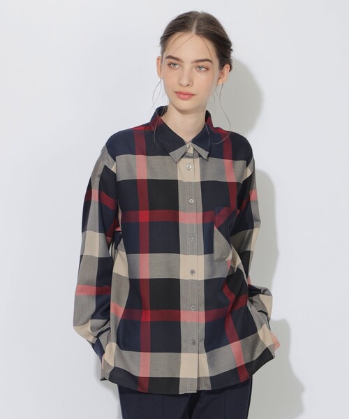 CB CRESTBRIDGE（シービークレストブリッジ）の「クレストブリッジチェックスタンダードシャツ（シャツ/ブラウス・レディース・ライトベージュ/グリーン系その他/ブルー系その他7・M/S）」の4枚目の写真