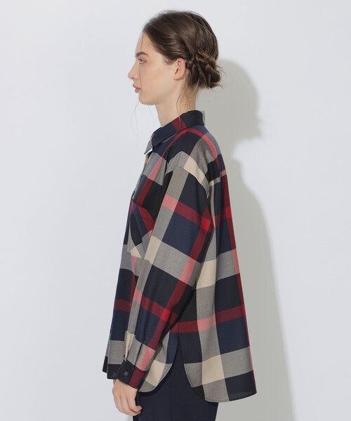 CB CRESTBRIDGE（シービークレストブリッジ）の「クレストブリッジチェックスタンダードシャツ（シャツ/ブラウス・レディース・ライトベージュ/グリーン系その他/ブルー系その他7・M/S）」の6枚目の写真