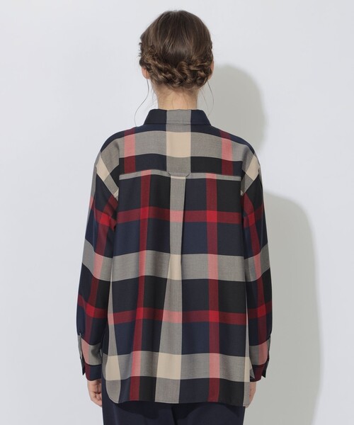 CB CRESTBRIDGE（シービークレストブリッジ）の「クレストブリッジチェックスタンダードシャツ（シャツ/ブラウス・レディース・ライトベージュ/グリーン系その他/ブルー系その他7・M/S）」の7枚目の写真