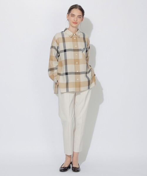 CB CRESTBRIDGE（シービークレストブリッジ）の「クレストブリッジチェックスタンダードシャツ（シャツ/ブラウス・レディース・ライトベージュ/グリーン系その他/ブルー系その他7・M/S）」の10枚目の写真