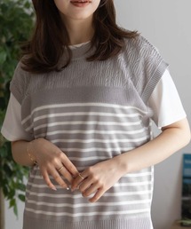 NAVY（ネイビー）の「NAVY パネルボーダーニットアンサンブル（アンサンブル）」