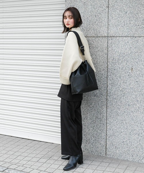 SENSE OF PLACE by URBAN RESEARCH（センスオブプレイスバイアーバンリサーチ）の「アウトポケットバケットバッグ（ショルダーバッグ・レディース・ブラウン/ブラック/アイボリー・ONE）」の16枚目の写真