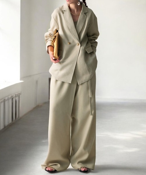 antiqua(アンティカ)の「オーバーサイズ テーラードジャケット(テーラードジャケット・レディース・ブラック/ベージュ/ベージュ系その他・ONESIZE)」の4枚目の写真