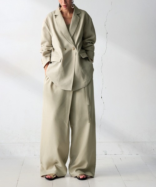 antiqua(アンティカ)の「オーバーサイズ テーラードジャケット(テーラードジャケット・レディース・ブラック/ベージュ/ベージュ系その他・ONESIZE)」の7枚目の写真