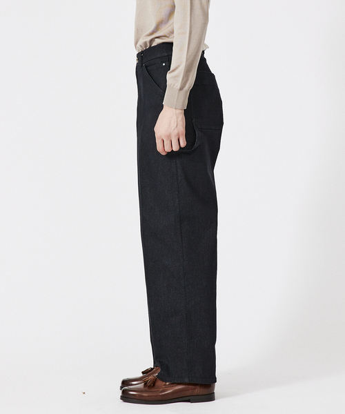 DESIGNWORKS（デザインワークス）の「【ハイパーストレッチ】ペインター ワイド デニム パンツ（デニムパンツ・メンズ・ブラック/ホワイト・44/46/48/50）」の4枚目の写真