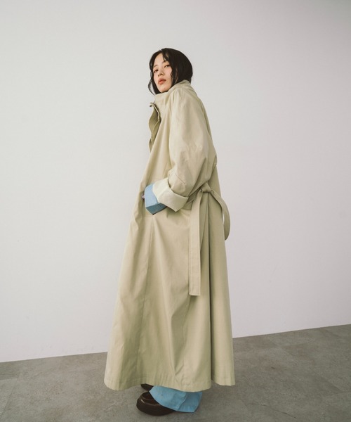 HANNE(アン)の「スタンドカラーロングコート(その他アウター・レディース・ベージュ/ネイビー・FREE)」の12枚目の写真