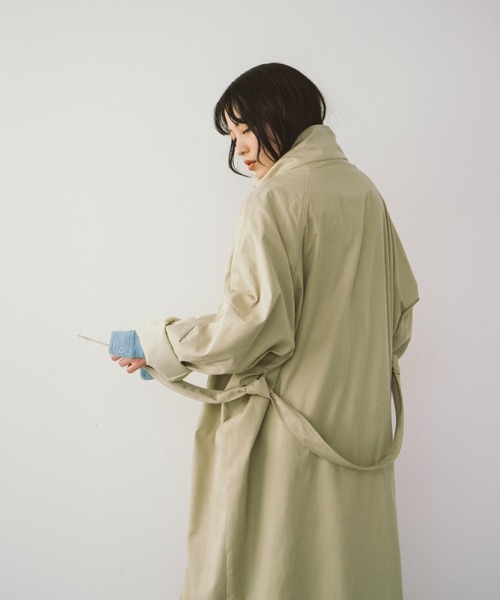 HANNE(アン)の「スタンドカラーロングコート(その他アウター・レディース・ベージュ/ネイビー・FREE)」の13枚目の写真