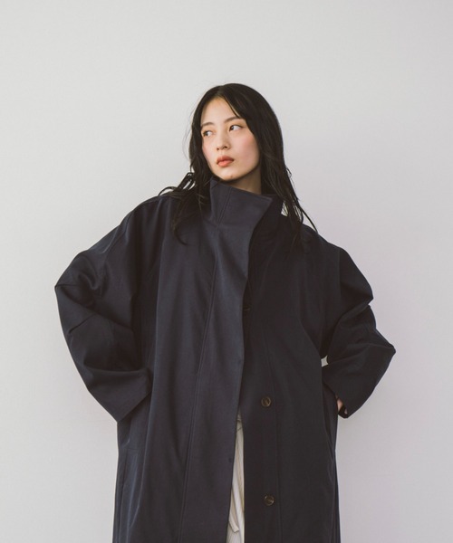 HANNE(アン)の「スタンドカラーロングコート(その他アウター・レディース・ベージュ/ネイビー・FREE)」の18枚目の写真