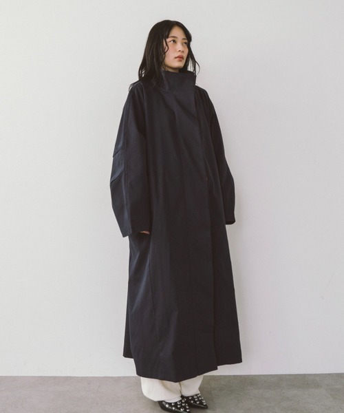 HANNE(アン)の「スタンドカラーロングコート(その他アウター・レディース・ベージュ/ネイビー・FREE)」の20枚目の写真