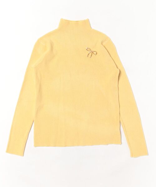 STYLEBLOCK(スタイルブロック)の「ブローチ付きボトルネックニットトップス(ニット/セーター・レディース・ライトブルー/ブラック/ライトグリーン/アイボリー/ライトピンク/ライトイエロー・FREE)」の5枚目の写真