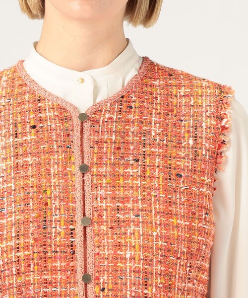 セール】シャイニーカラーツイード ストレートジャンパースカート