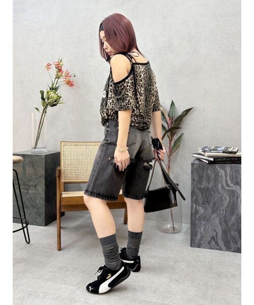 EVRIS（エヴリス）の「バックスラッシュハーフデニムパンツ（デニムパンツ・レディース・インディゴブルー/ブラック・MEDIUM/SMALL）」の17枚目の写真