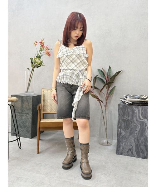 EVRIS（エヴリス）の「バックスラッシュハーフデニムパンツ（デニムパンツ・レディース・インディゴブルー/ブラック・MEDIUM/SMALL）」の20枚目の写真