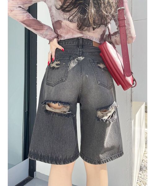 EVRIS（エヴリス）の「バックスラッシュハーフデニムパンツ（デニムパンツ・レディース・インディゴブルー/ブラック・MEDIUM/SMALL）」の21枚目の写真