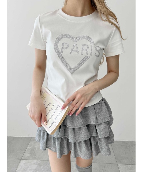 PHILLY（フィリー）の「【プチプラ\2199★】PARISストーンロゴTシャツ（Tシャツ/カットソー・レディース・ホワイト/ブラック・FREE）」の3枚目の写真