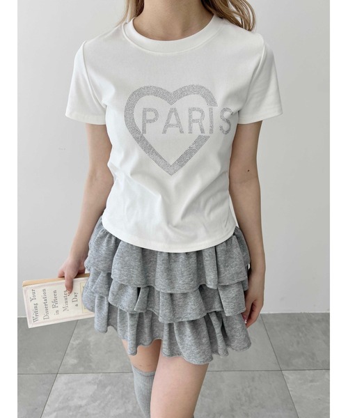 PHILLY（フィリー）の「【プチプラ\2199★】PARISストーンロゴTシャツ（Tシャツ/カットソー・レディース・ホワイト/ブラック・FREE）」の4枚目の写真